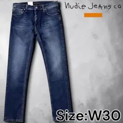 新品 ヌーディージーンズ シンフィン BLACK WEFT INDIGO 30