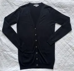 Aジョンスメドレー　John Smedley 黒 Vネック カーディガン メンズ