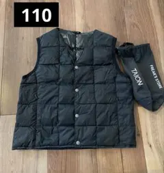 TION タイオン キッズ　インナー　ダウンベスト　ブラック110