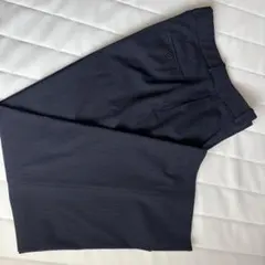 ユニクロ タックワイドパンツ ネイビー ストライプ サイズL