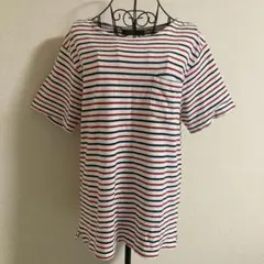【アーバンリサーチ】（M）カットソー ボートネック 胸ポケット マルチボーダー