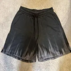 グラデーション加工 スウェットショートパンツ ブラックのサムネイル