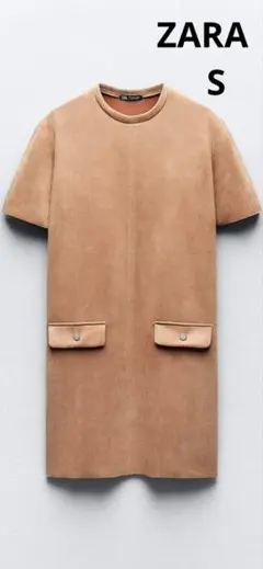 【値下げ】ピンク　ミニワンピース 半袖　ZARA S