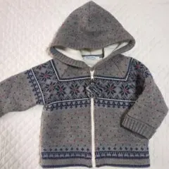 familiar フード付きノルディック柄ジャケット　70