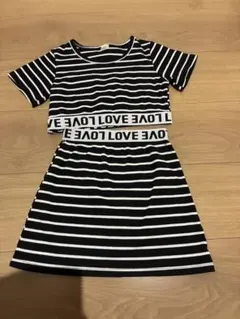 キッズ　セットアップ　ストライプ 半袖