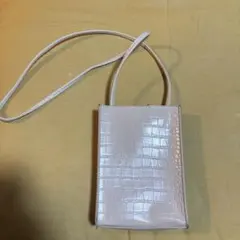 ホワイト クロコダイル風 ショルダーバッグ
