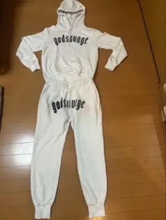 godsavage セットアップ　Sサイズ　WHITE & GREY godsavage.jp 🖤⋆͛*͛ セットアップカッコよすぎ😎✨ 私がSで けんしん