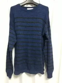 GREEN LABEL RELAXING ボーダーニット Ｌ 紺色 黒 セーター