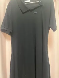 LACOSTE ブラック ポロシャツワンピース 半袖