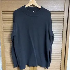 MUJI Labo 縮絨ウールモックネックセーター ブラック Mサイズ