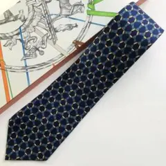 HERMES ネクタイ パネル柄 ネイビーのサムネイル