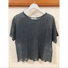 シュカグローバルワーク／トップスサマーニット 半袖　M