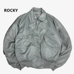 90s ROCKY グレー MA-1 フライトジャケット ナイロンジャケット Sのサムネイル
