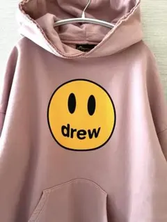 drew スマイリーフェイス フーディー ピンク