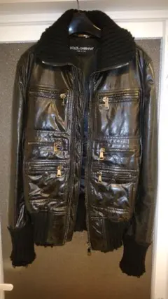 新品 DOLCE&GABBANA レザー ブルゾン ジャケット ライダース