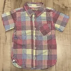 GLOBAL WORK 半袖チェックシャツ Mサイズ