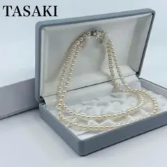 【最高峰】タサキ　アコヤ　本真珠　パール　2連　ネックレス　シルバー　刻印