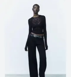ZARA レーストップス ブラック