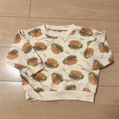 ハンバーガー柄裏毛トレーナー　ベビーキッズ　サイズ100