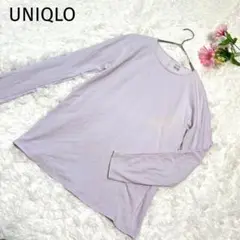 ユニクロ　ヒートテックコットンクルーネックT（長袖）　【M】 薄紫　インナー