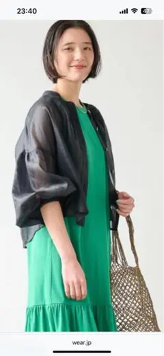 お値下げ可　ユナイテッドアローズ、 シアー ギャザー ハオリ ブラウス