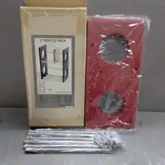 2段 CDラック レッドカラー 組み立て式