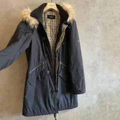 【L】バーバリーブラックレーベル　3way キルティングコート　ホース　ファー