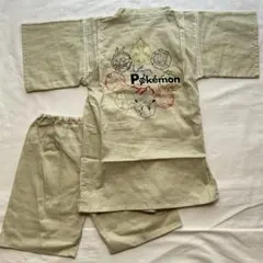 新品　ポケモン 甚平 130cm 淡薄橙　綿100％ キャプテンピカチュウ