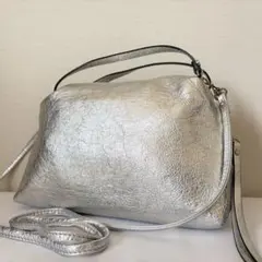 ジャンニキャリーニ アリファM 2way ショルダーバッグ　シルバー