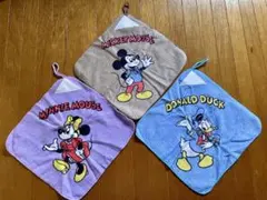 未使用品⭐︎ミッキー・ミニー・ドナルド ループ付タオル3枚セット