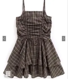 GRL グレイル チェック柄ドロストリボンミニワンピース dk1357