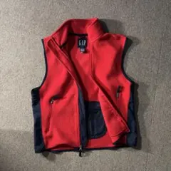 OLD GAP フリース ジップアップ ベスト バックポケット 赤