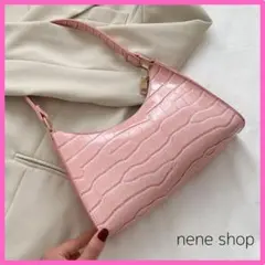 ショルダーバック ハンドバッグ クロコダイル風 通勤 通学 ピンク