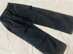 ワイドパンツ/黒ブラックデニム/ M/ハイウエスト/学生/