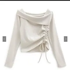 オフショルドロストテレコトップス[tu1412]