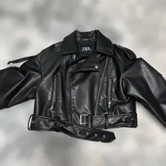 ZARA ブラック ショートライダースジャケット