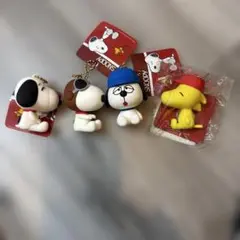 スヌーピーPEANUTS 立体ラバーキーホルダー /4個セット