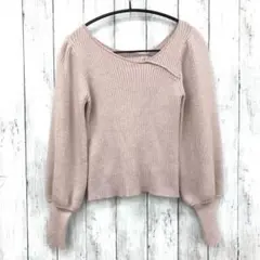 【 NICE CLAUP 】ナイスクラップ ラメ入りニット ピンク フリーサイズ