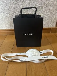 CHANEL ショップ袋　カメリア付きリボン　⭐︎