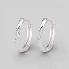 ひねり　シルバーピアス　CZ ジルコニア　S925刻印【両耳セット】