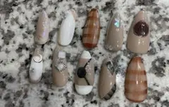 ベージュ系ネイルチップ10個セット