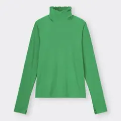 ジーユー　GU ソフトリブタートルネック　グリーン　XL