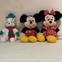 Disney ぬいぐるみ 3体セット ミッキー ミニー プー オールドディズニー