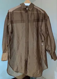 styling/ 透け感ブラウン長袖シャツ フリーサイズのサムネイル