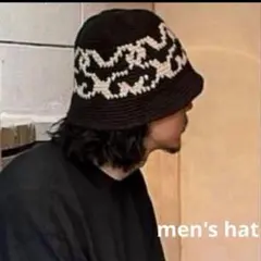 ビーニー クラッシャーハット ニットハット 防寒 ブラック y2k 帽子