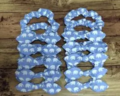 【のんの様専用】シュシュ ぞうさん柄 (アッシュブルー) １０個 小型犬