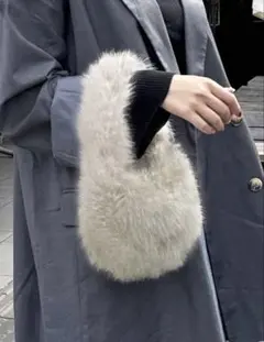 ファーバッグ　グレー