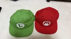 公式　USJ マリオ・ルイージ キッズキャップセット