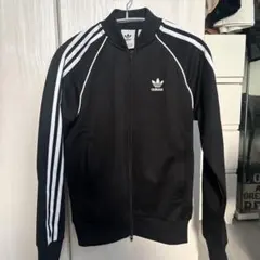 adidas 黒 ストライプ ジャージ トラックジャケットXS