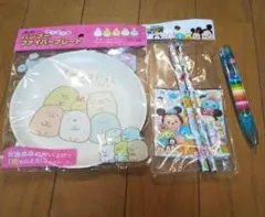 すみっコぐらしバンブーファイバープレート&ツムツム文房具セット&ロケット色鉛筆